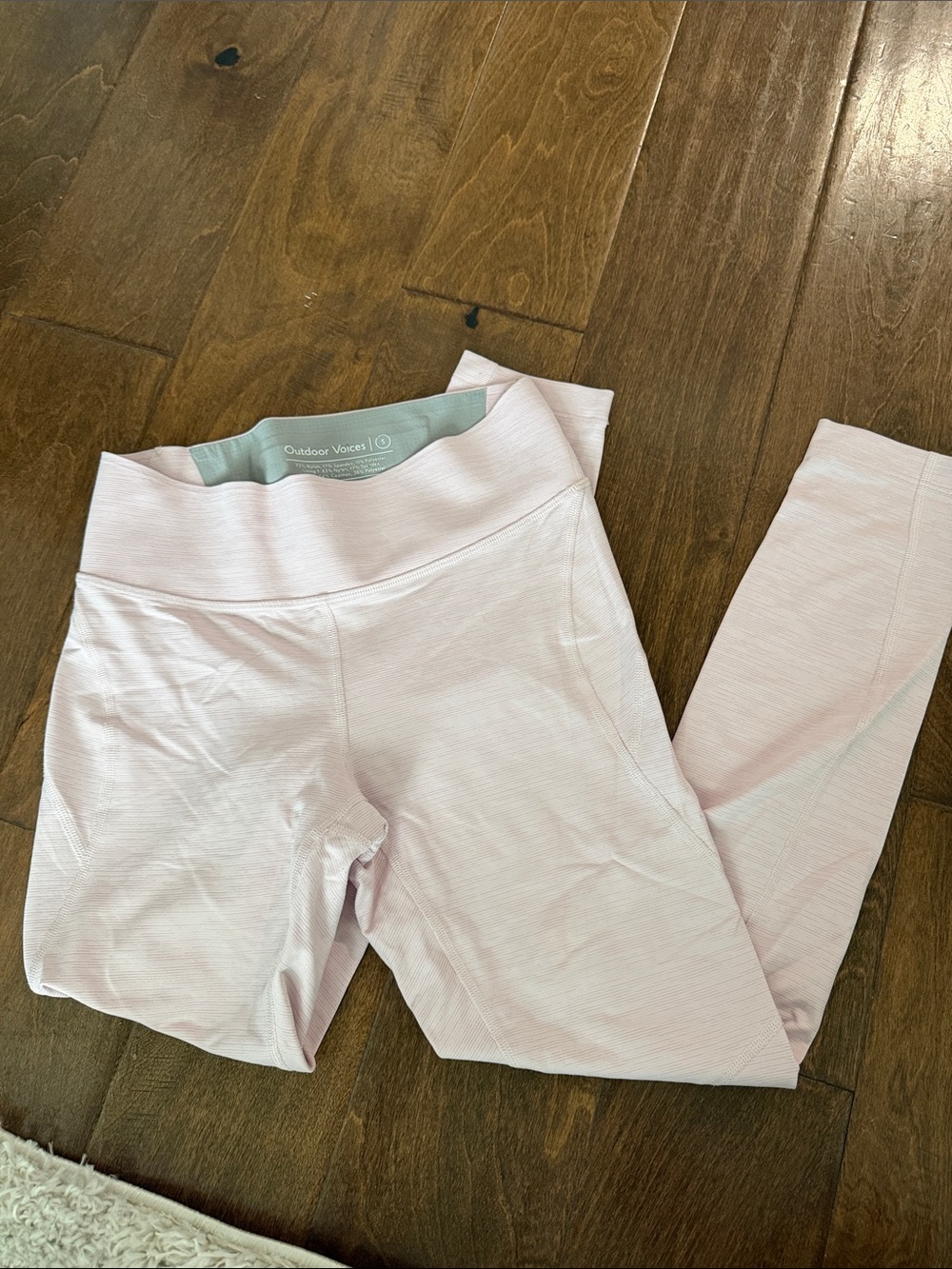 Outdoor Voices Kids Pale Pink Performance Leggings